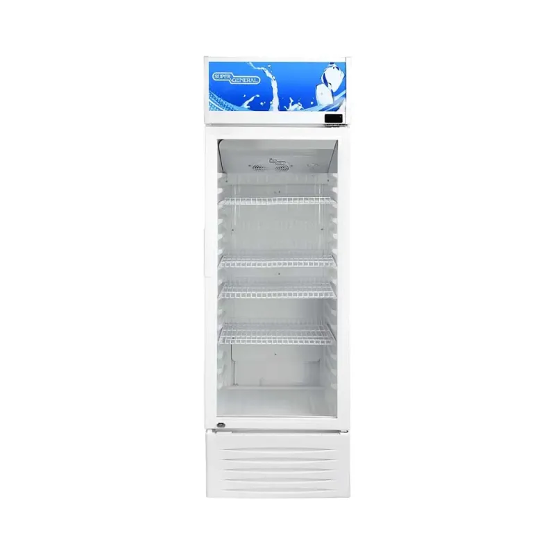 Super General 248 Liter Gross Compact Single-Door Chiller, Upright Beverage-Showcase, low-noise, White, 1-Year Warranty, SGSC298