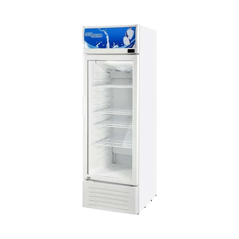 Super General 248 Liter Gross Compact Single-Door Chiller, Upright Beverage-Showcase, low-noise, White, 1-Year Warranty, SGSC298