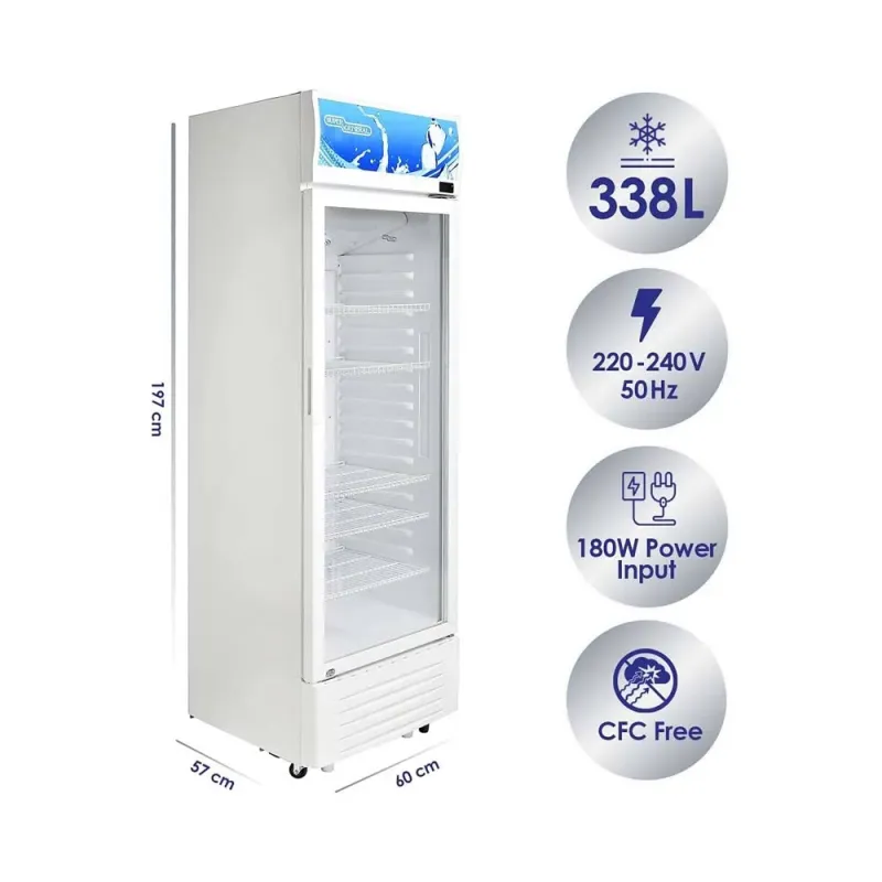 Super General 315 Liters Gross Single-Door Chiller, Low-noise, White, 1-Year Warranty, SGSC394NF
