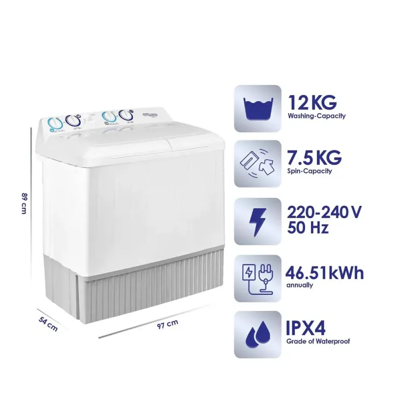 Super General 12 kg Twin-tub Semi-Automatic Washing Machine Model SGW1212