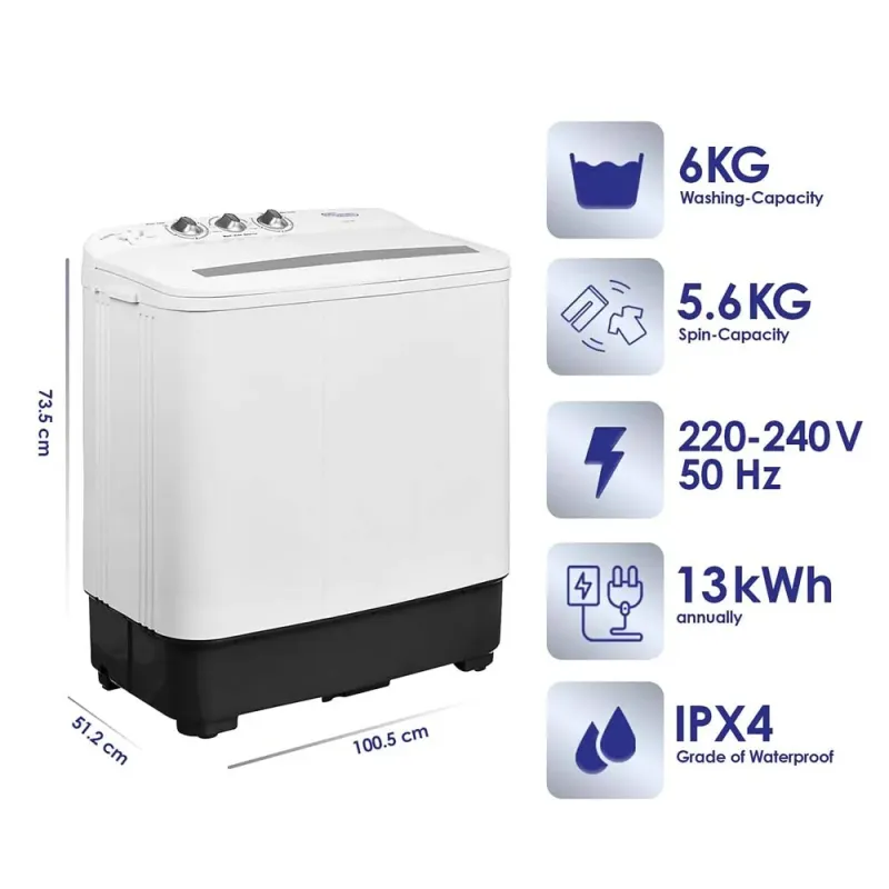 Super General 6 Kg Twin Tub Semi Automatic Washing Machine Model SGW60