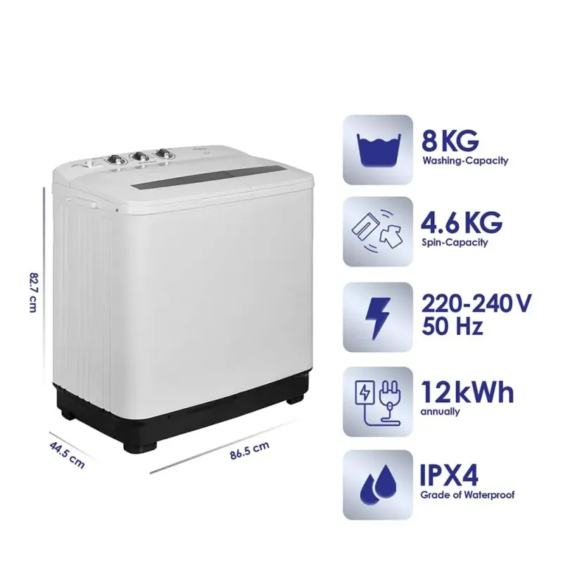 Super General 8 Kg Twin Tub Semi Automatic Washing Machine  Model SGW80