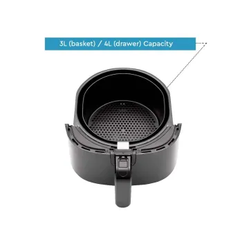 Nobel Air Fryer 3-L Black – 1500W, Oil-Free Cooking, Compact Design, Easy Clean Basket NAF1500D