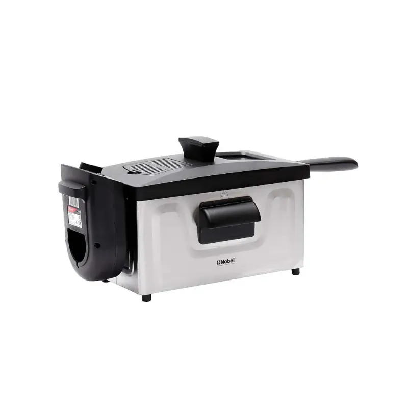 Nobel Deep Fryer 3Ltr Capacity with 700g Frying Capacity and has Detachable Enamel Oil Tank,Plastic Lid with Stainless Steel and Filter NDF7G