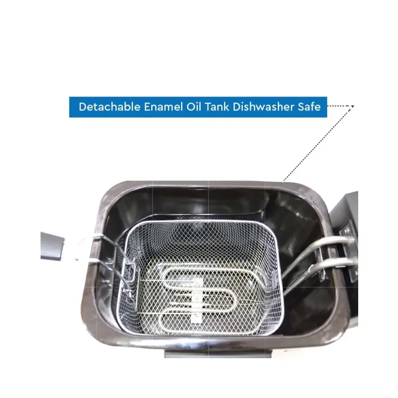 Nobel Deep Fryer 4L Detachable Enamel Oil Tank Dishwasher Safe Adjustable Temperature Control NDF8G