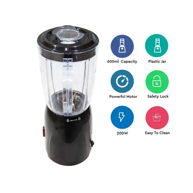 Nobel Table Top Blender Black 600Ml Grinder Cup Stainless Steel Blade  NB110L