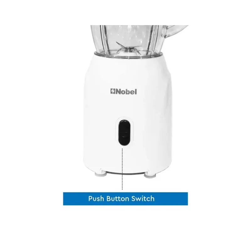 Nobel Table Top Blender White 1.2 Litre  Grinder Cup Stainless Steel Blade NB111L