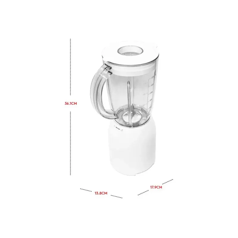 Nobel Table Top Blender White 1.2 Litre  Grinder Cup Stainless Steel Blade NB111L