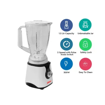 Nobel Tabletop Blender 1.5L 300W Stainless Steel Blades, 3-in-1 Grinder & Chopper NB303E