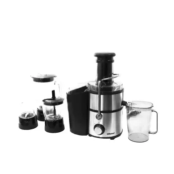 Nobel 4-in-1 Juicer Blender with Grinder & Chopper, 1.1L Juice Cup, Stainless Steel, Glass Jar NJE404E