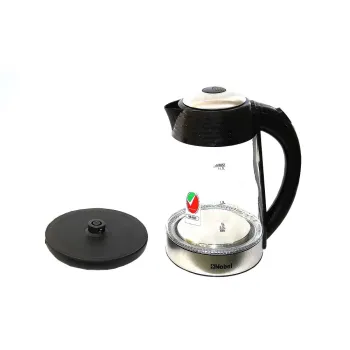 Nobel Electric Kettles 1.7 Liter Glass with LED Light Stainless Steel Heating Element with 3 Step Safety Protection, Stain Resistant Boiling Dry Protection, NK170GK