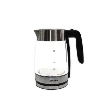 NOBEL Kettle Elegant 1.7L Glass Electric with 360° Rotation, Blue Light, and Boil-Dry Protection - NK17G