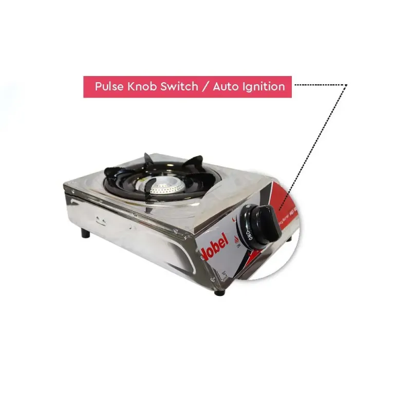 Nobel Nobel Gas Stove Single Gas Burner/Single Brass Burner, Stainless Steel Body Enamel Porcelain Trivet NGT1001