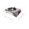 Nobel Nobel Gas Stove Single Gas Burner/Single Brass Burner, Stainless Steel Body Enamel Porcelain Trivet NGT1001