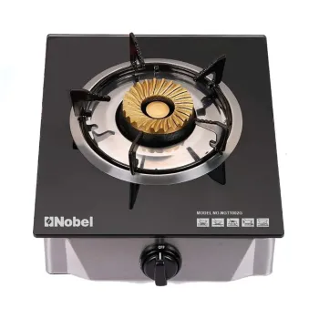 Nobel Single Stove Gas Burner Glass Top Heavy Cast Iron NGT1002G