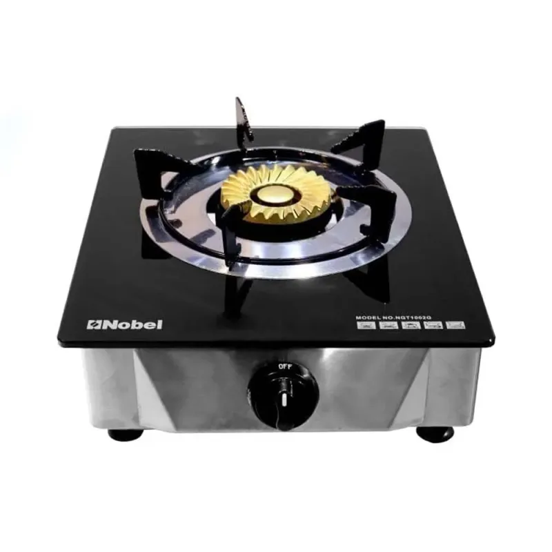 Nobel Single Stove Gas Burner Glass Top Heavy Cast Iron NGT1002G