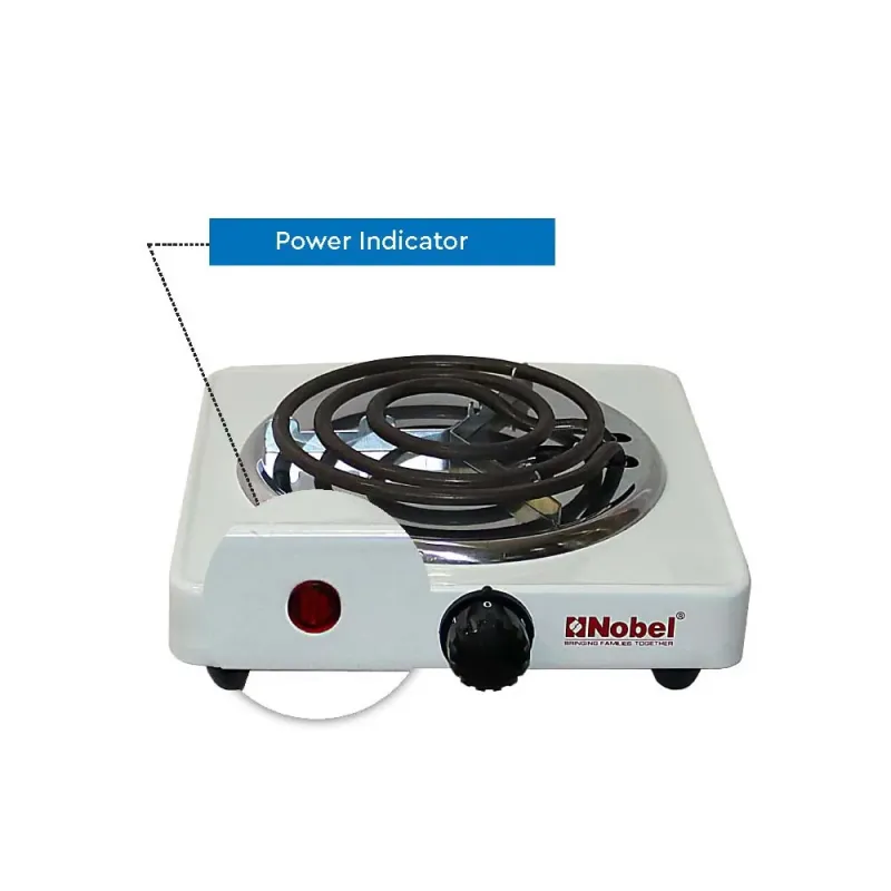 Nobel Single Spiral Hot Plate with 145mm Spiral, Temperature with Thermostat Control and Indication Light 1000W NHPS001