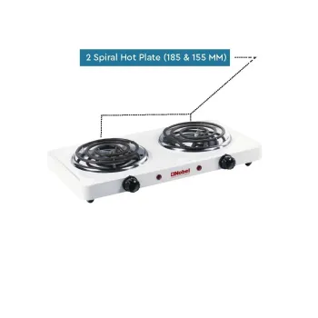 Nobel Spiral Double Hot Plate Temperature control with thermostat 2000W NHPS002