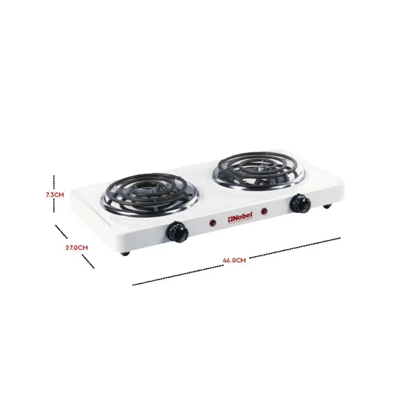Nobel Spiral Double Hot Plate Temperature control with thermostat 2000W NHPS002