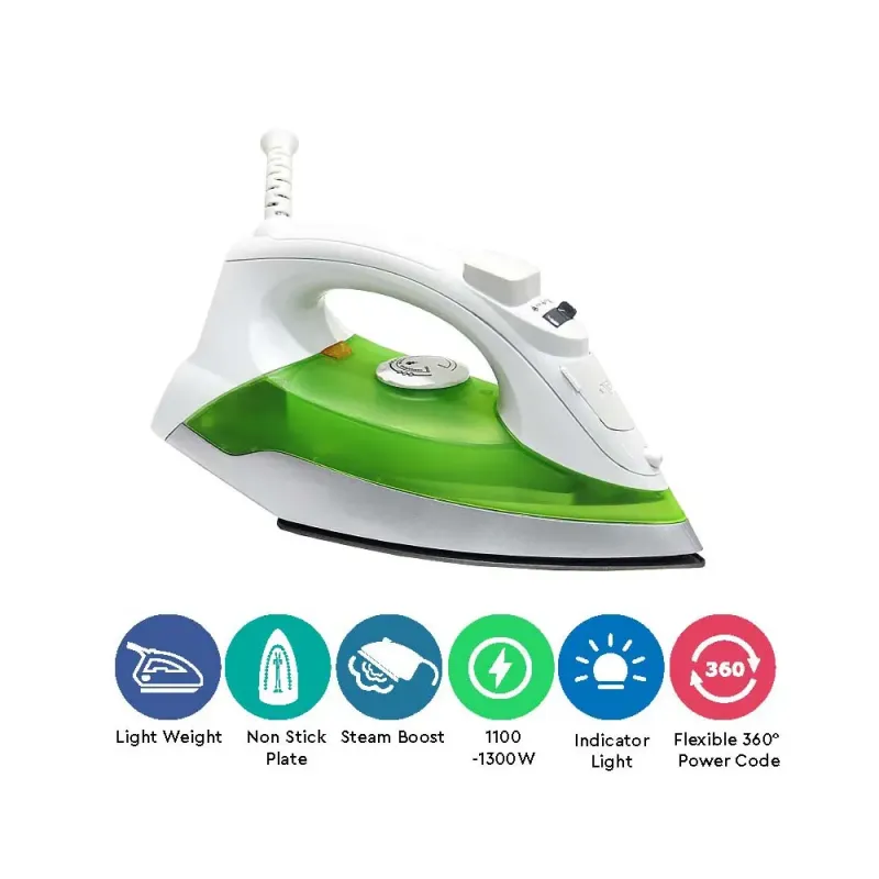 Nobel Variable & Vertical Steam Iron with Cord Length 2mtr, Cloth Seeve Cord, Non Stick Soleplate and Ergonomic Handle Design NSI246