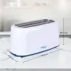 Super General 4 Slices Plastic Toaster Removable Crumb Tray for Easy Clean, Cancel Setting, Lightweight, White, 1-Year Warranty SGT840D