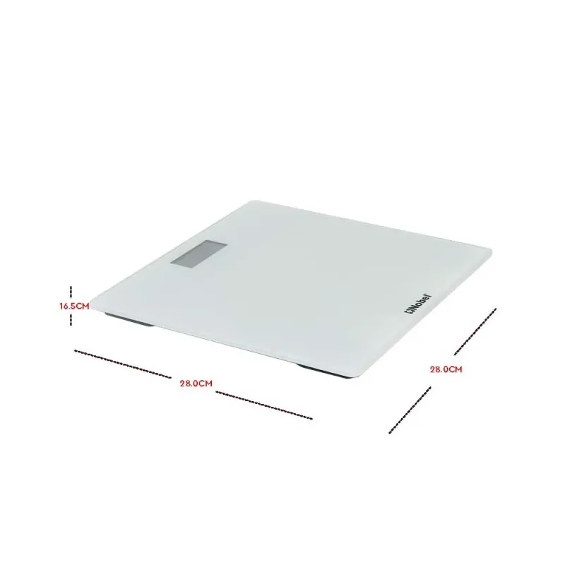Nobel Weighing Scale White 150 Kgs Tempered Glass Digital Anti Slip Feet NBS52WH