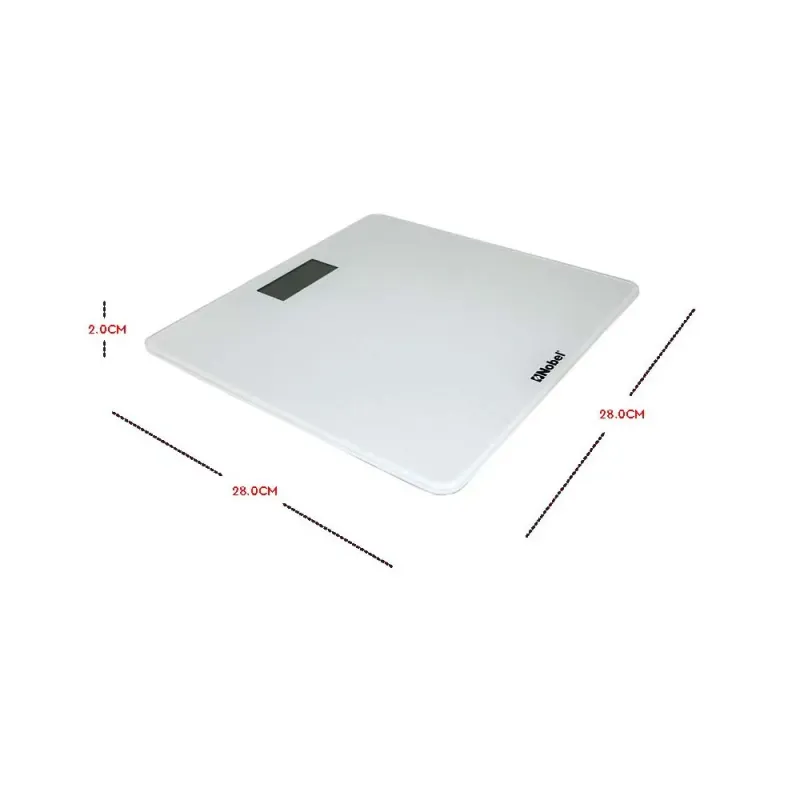 NOBEL WEIGHING SCALE White 180 KGS Tempered Glass Digital Anti Slip Feet NBS60WH