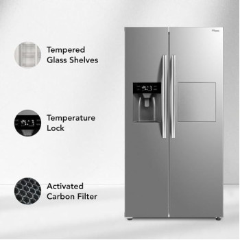 Super General 700L Side-By-Side Refrigerator-Freezer, Water Dispenser, Digital Control, SGR897SBS