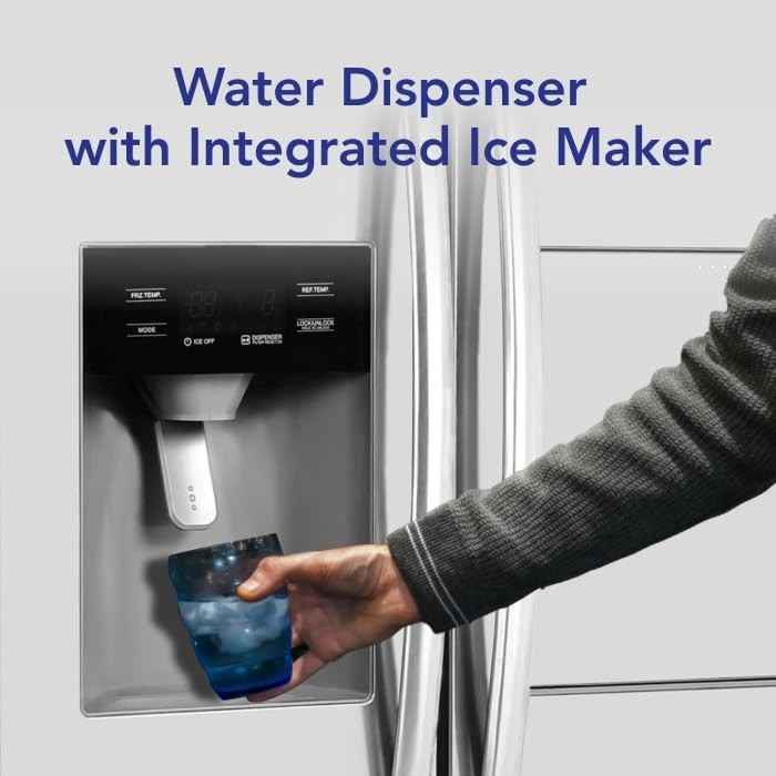 Super General 700L Side-By-Side Refrigerator-Freezer, Water Dispenser, Digital Control, SGR897SBS