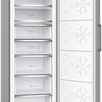 Super General Upright Freezer 450L SGUF441NDFCI, Inox, Convertible Fridge-Freezer with 2 Drawers, LED Display