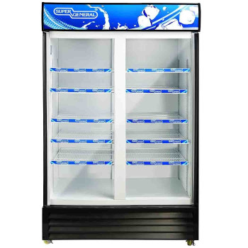 Super General 1000 Glass Liter Double-Door Upright Beverage Chiller Model SGSC1018IF