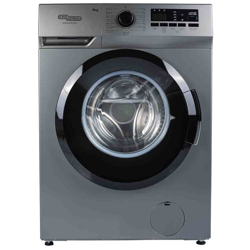 Super General 8-Kg Front Load Washing Machine, Inverter Motor, 1400 RPM, Warranty 10 Year Motor SGW8250NLEDS
