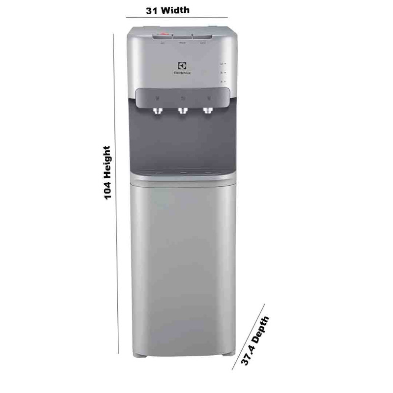 Electrolux Bottom Loading Water Dispenser 3 Temperature Options  Hot Cold & Ambient Model EDBMFDXSG Silver